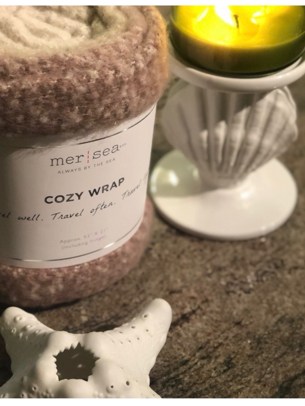 Mer-Sea Cozy Wrap Travel Blanket - Taupe